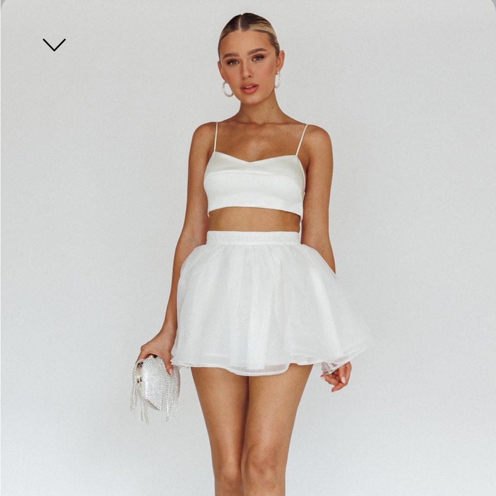 Karrie Layered Ballet Mini Skirt White, L